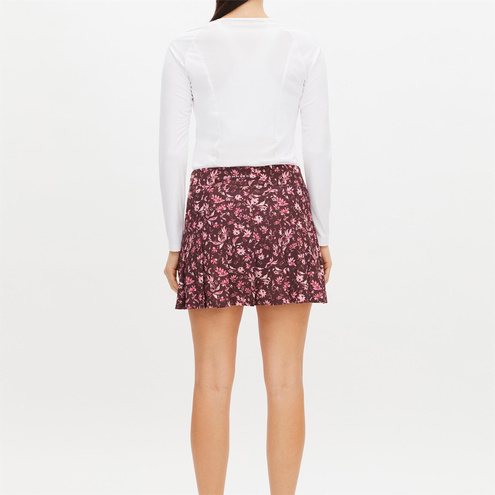 Rohnisch Lily Regular Pleated Ladies Golf Skort Neon Flower Pink